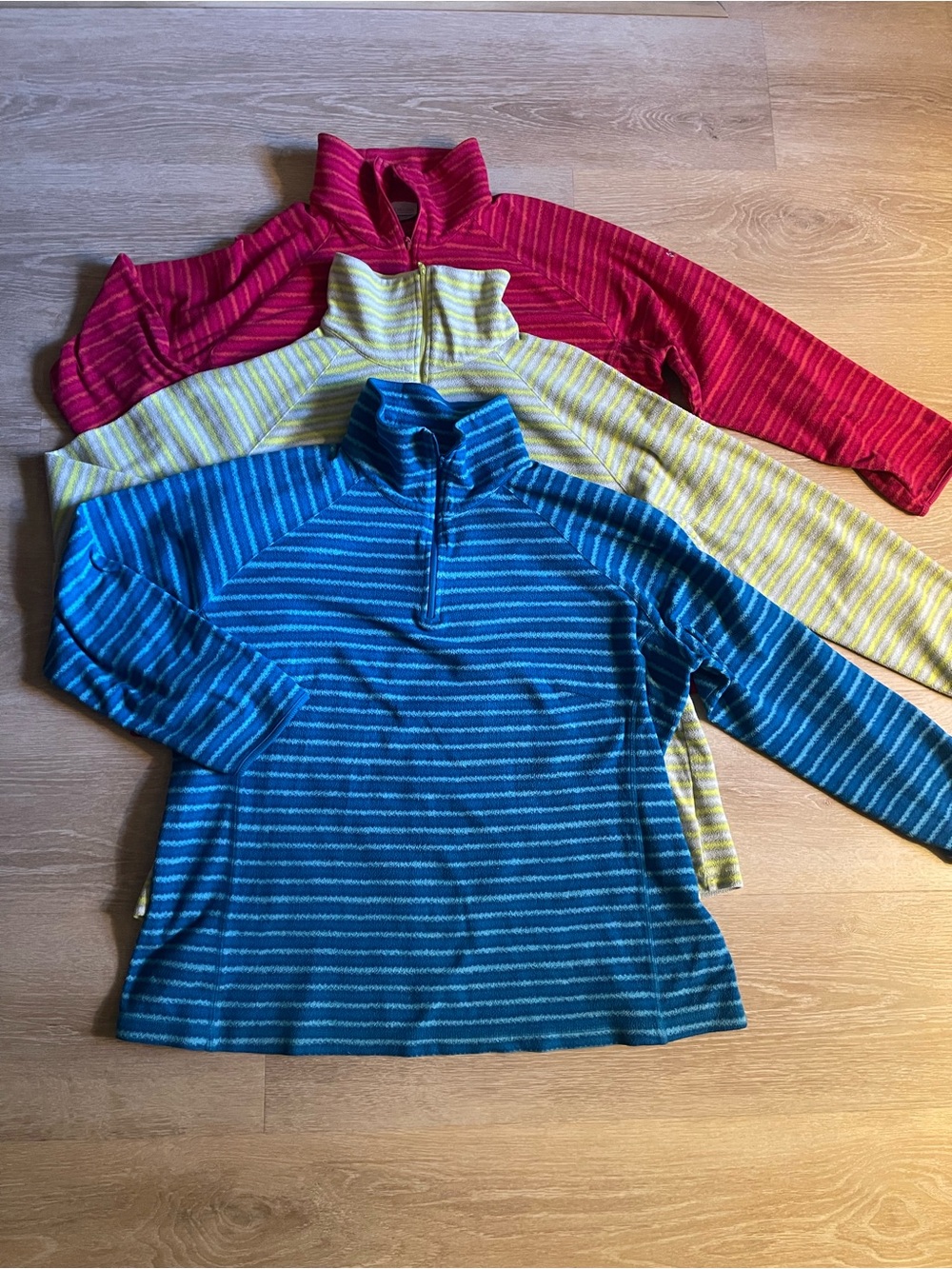 Set of 3 COLUMBIA Striped 1/4 Zip Pullover Sweatshirt 1X